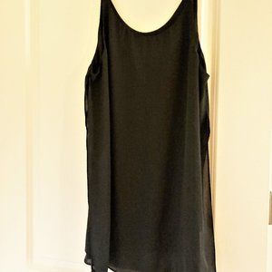 Women's Black Layered Strappy Sheer Tank Top M